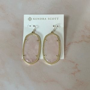 Kendra Scott Rose Quartz Pink Gold Drop Earrings